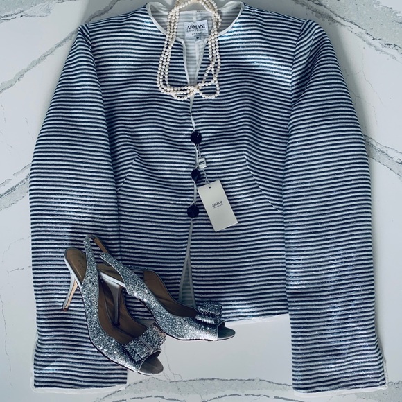 HOST PIC Armani Collezioni Metallic Blazer 14 NWT - Picture 8 of 8